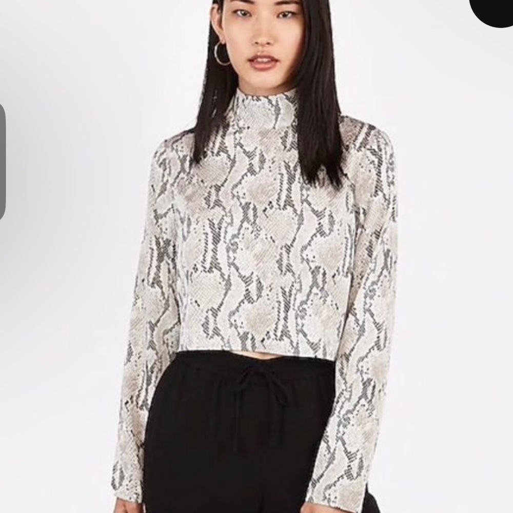 Express Women's Snake Print Long Sleeve Top